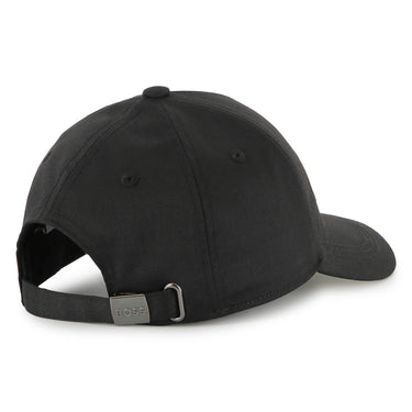 BOSS Gorra o cachucha para niño y adolescente basica color negro logo beige bordado
